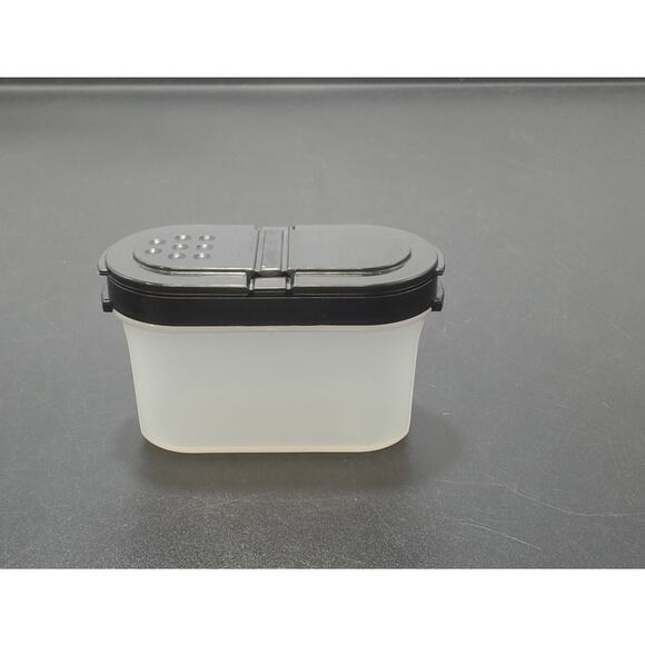 Tupperware Small Spice Shaker Container Sheer w/Black Lid & Flip Top Cap - Picture 1 of 4